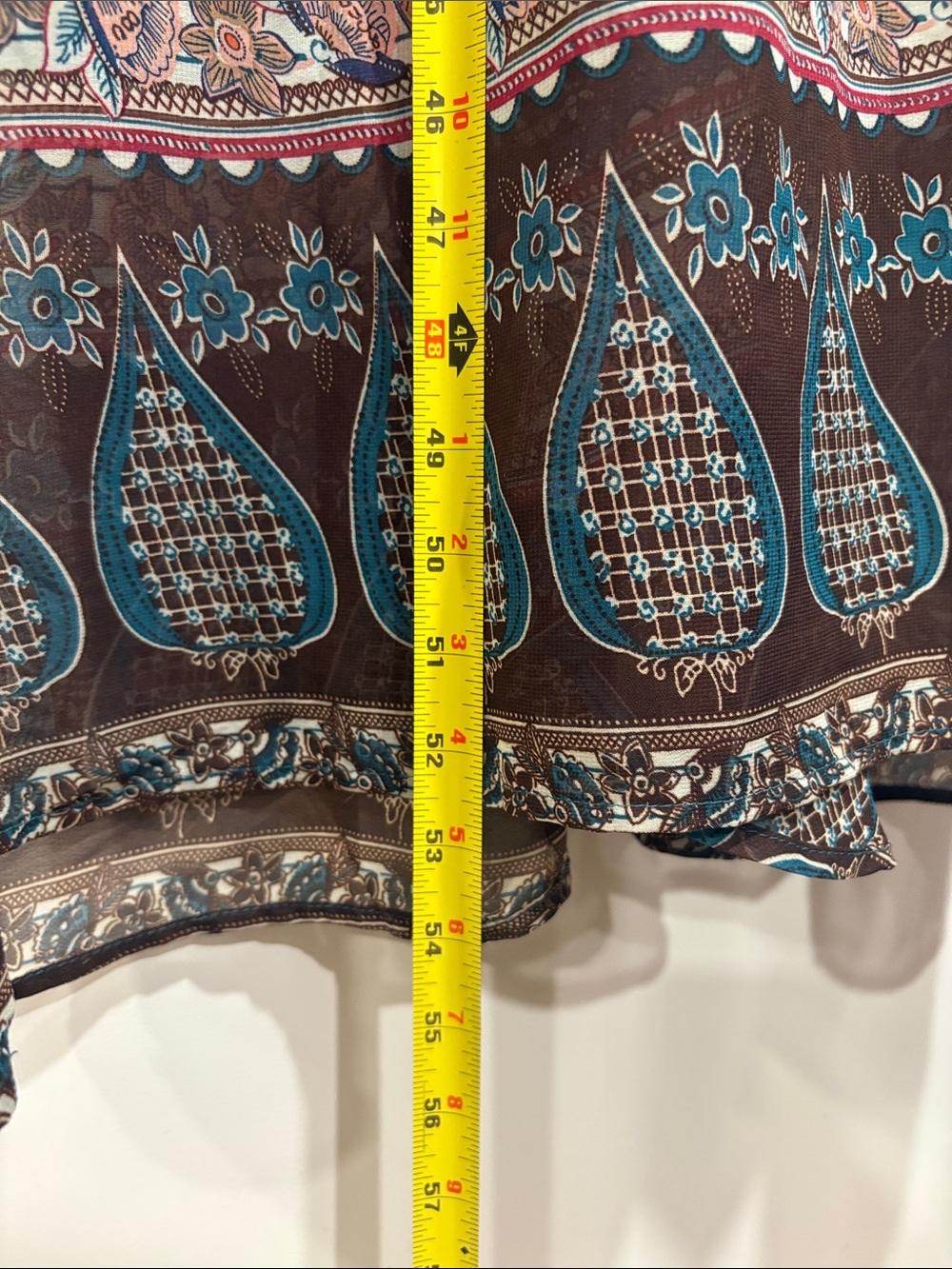 Umgee Teal Floral Boho Maxi Kimono Duster Size Medium - Picture 4 of 12